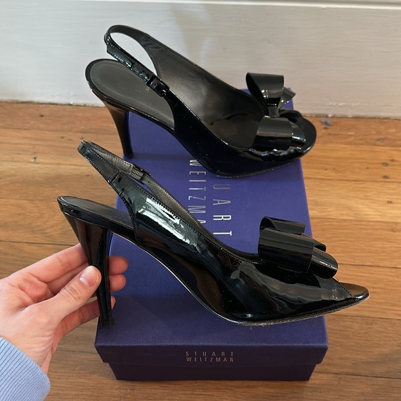 Stuart Weitzman size 7.5 black aniline 4 inch heels- great condition! - Picture 6 of 6